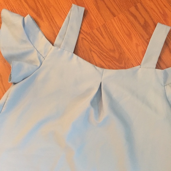 NWOT Blue & White Eyelet Off Shoulder Top Size L - Picture 6 of 8